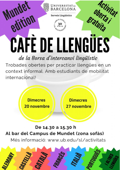 UB. Café de lenguas en el  Campus de Mundet