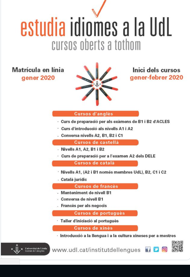 Cursos d'idiomes per al segon semestre