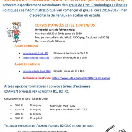 Inscriu-te als cursos intensius de la UdG